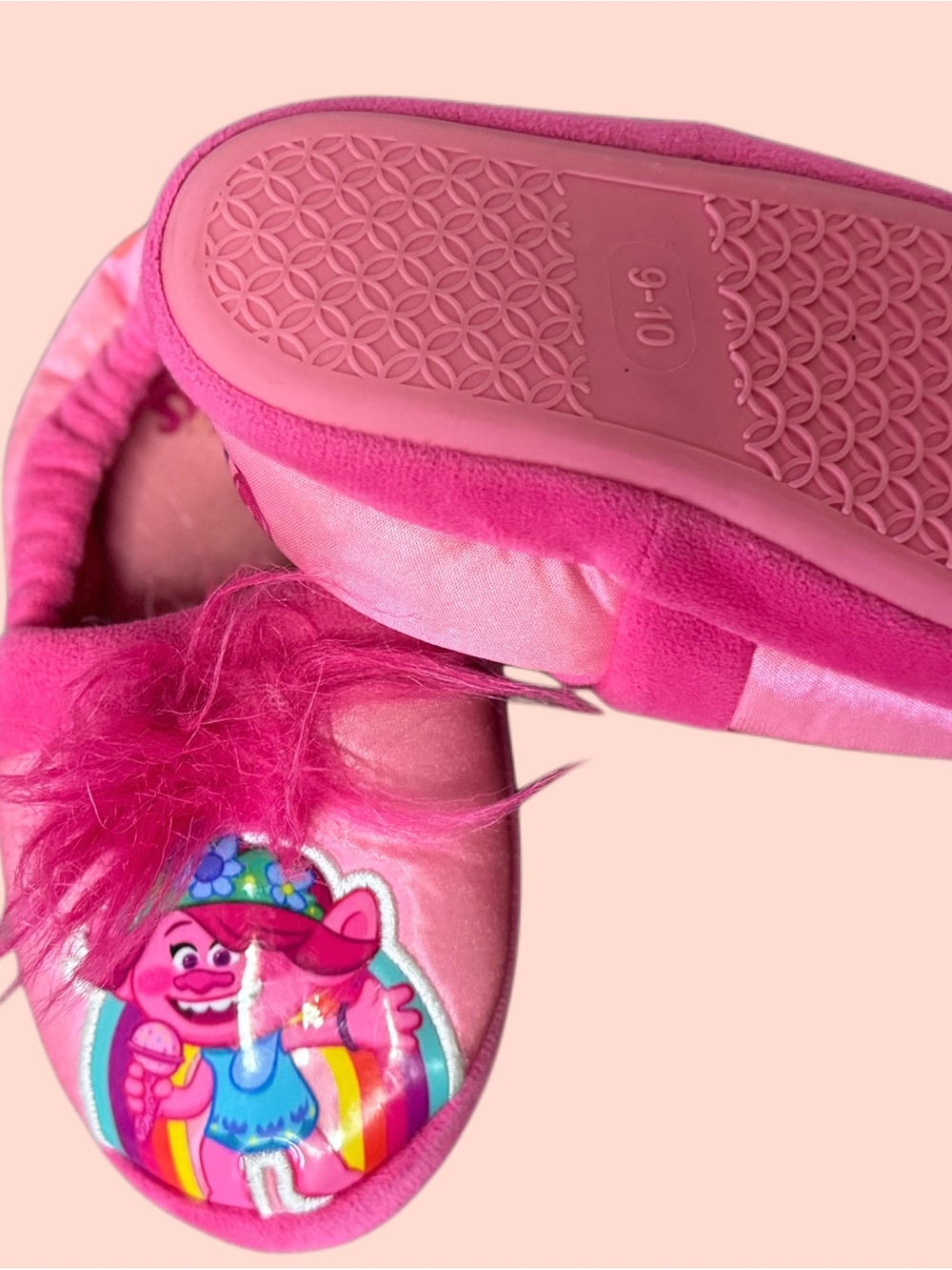 Pink Kids POPPY (Trolls) Slippers